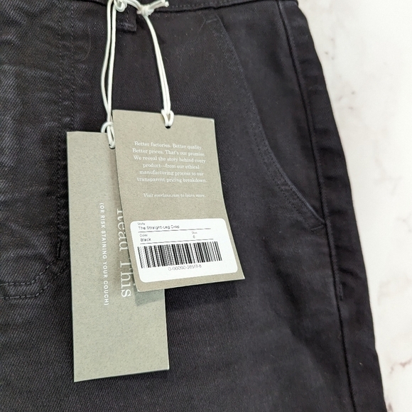 Everlane Pant The Straight Leg Crop Washed Black High Rise Stretch Ankle NEW - Picture 10 of 14